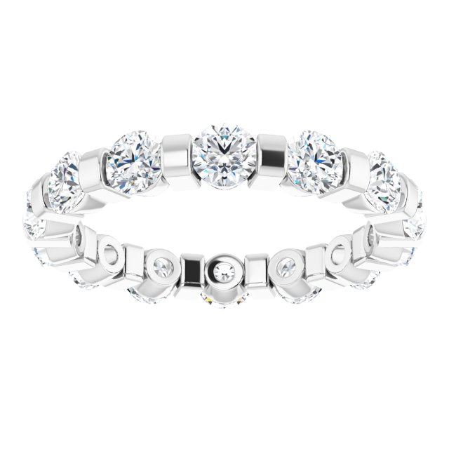1.60 ct. Round Diamond Eternity Band Bar Set Diamond Ring-VIRABYANI